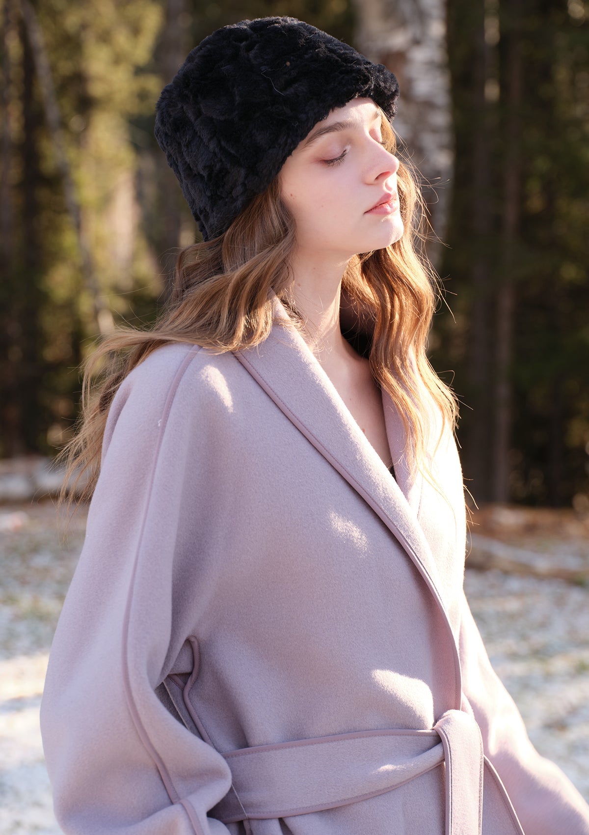 Dreamy Lavender Double-faced Overcoat