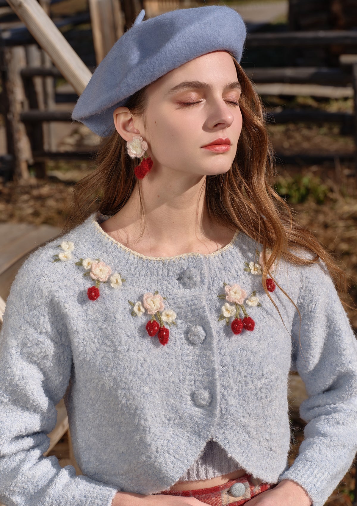 Strawberry Wonderland Knitted Cardigan