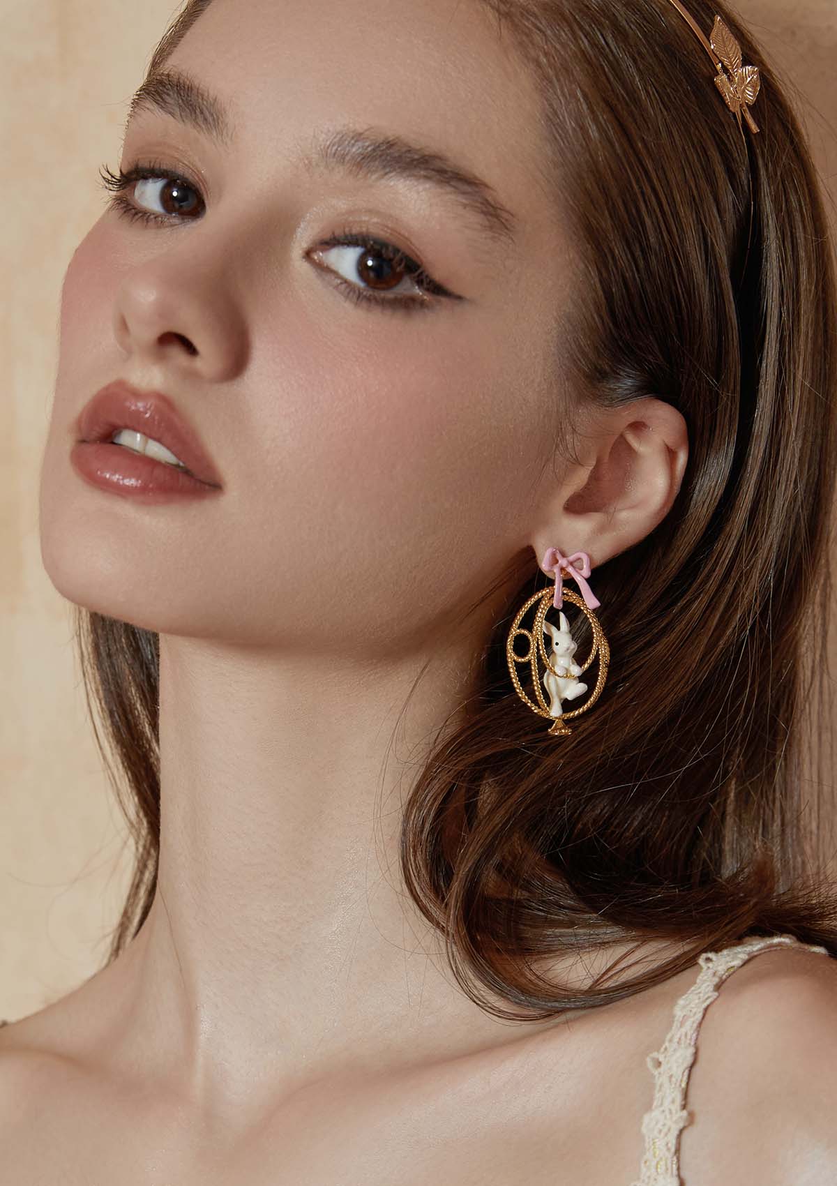 Pumpkin Bunny Ear Stud