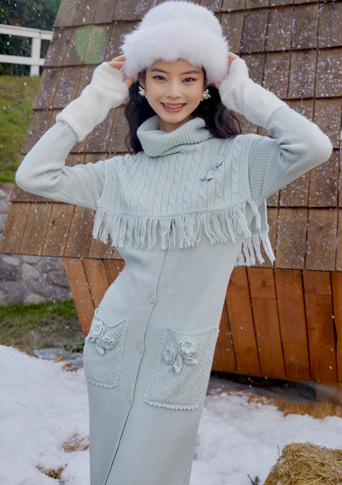 Miss Fragrans Turtleneck knitted Dress