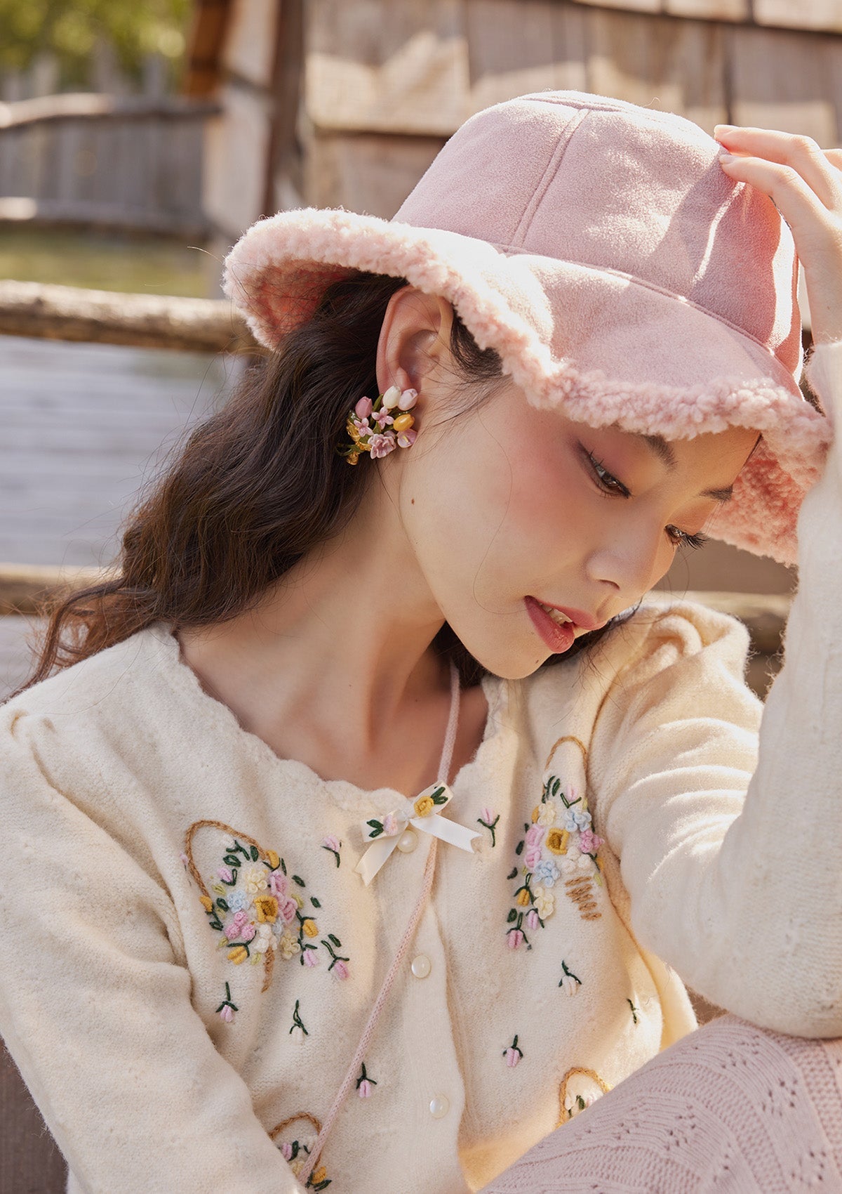 Layla Farm Fur Two-Tone Hat