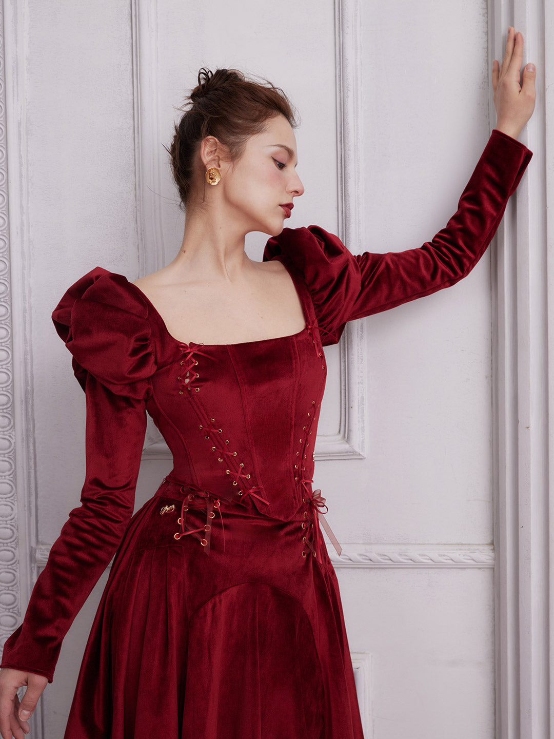 Red Velvet Cake Corset Blouse