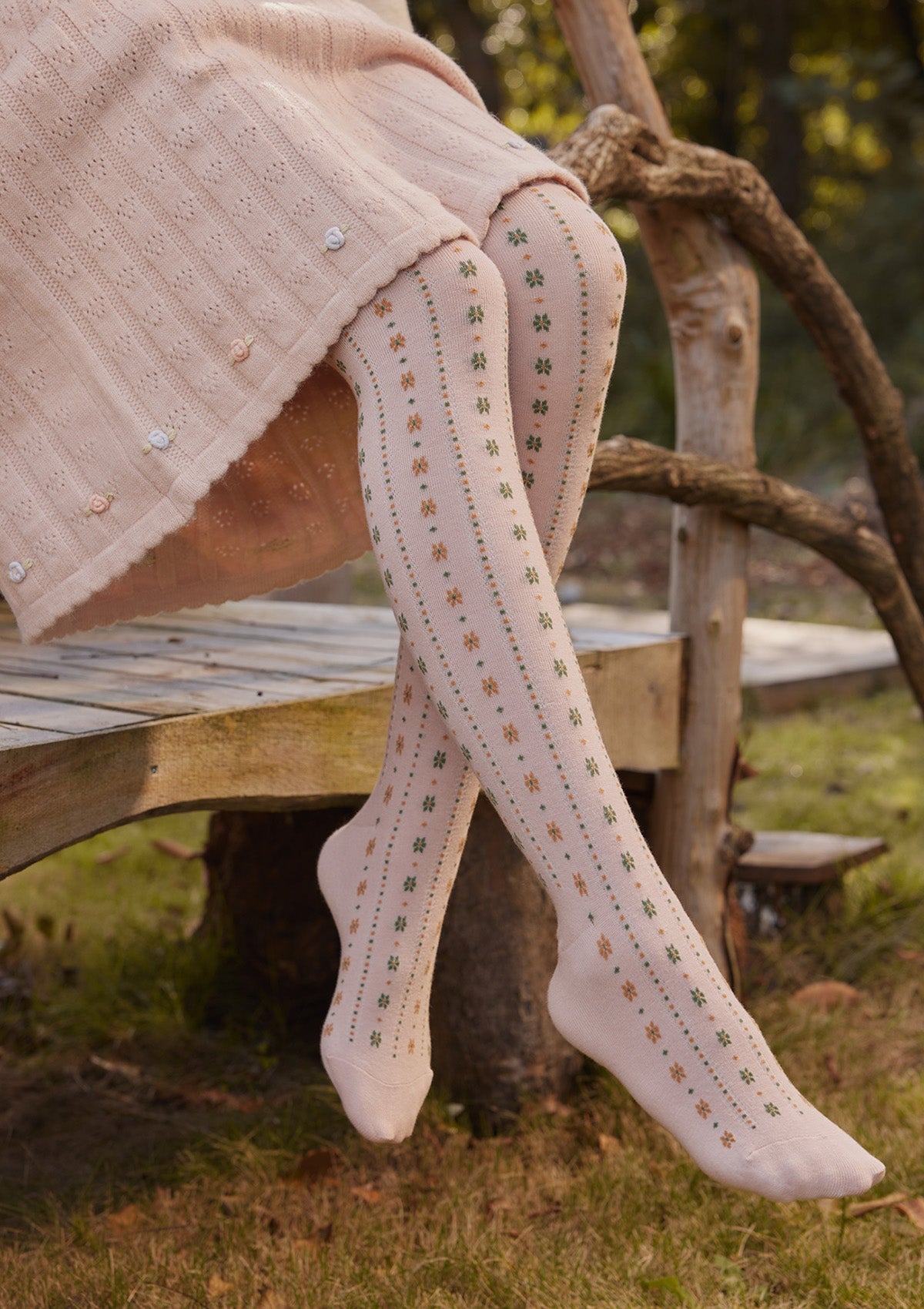 Miss Flower Knitting Pantyhose