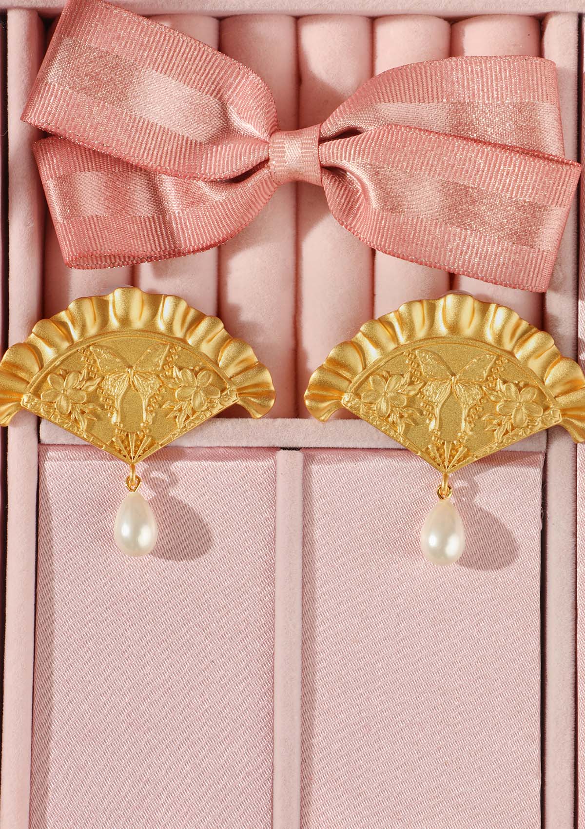 Oriental fan Ear Studs & clip