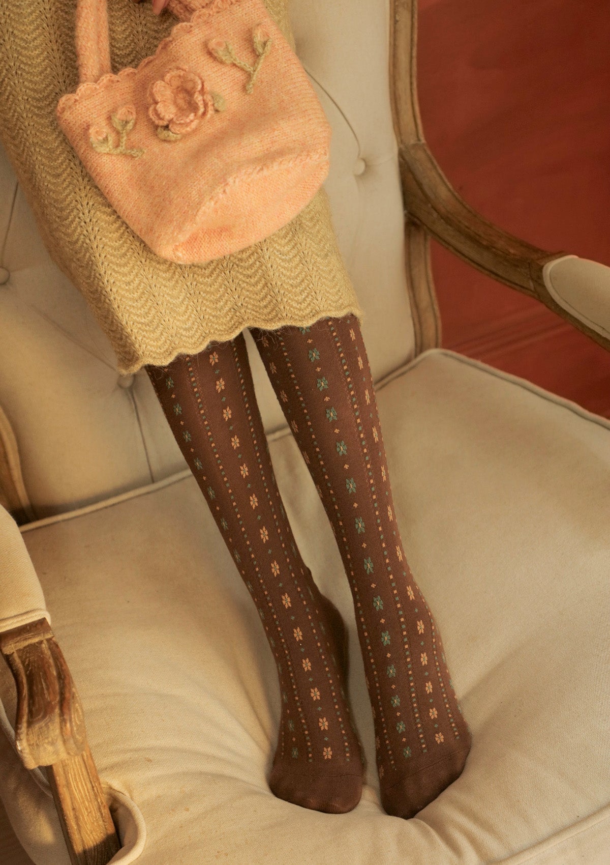 Miss Flower Knitted Pantyhose