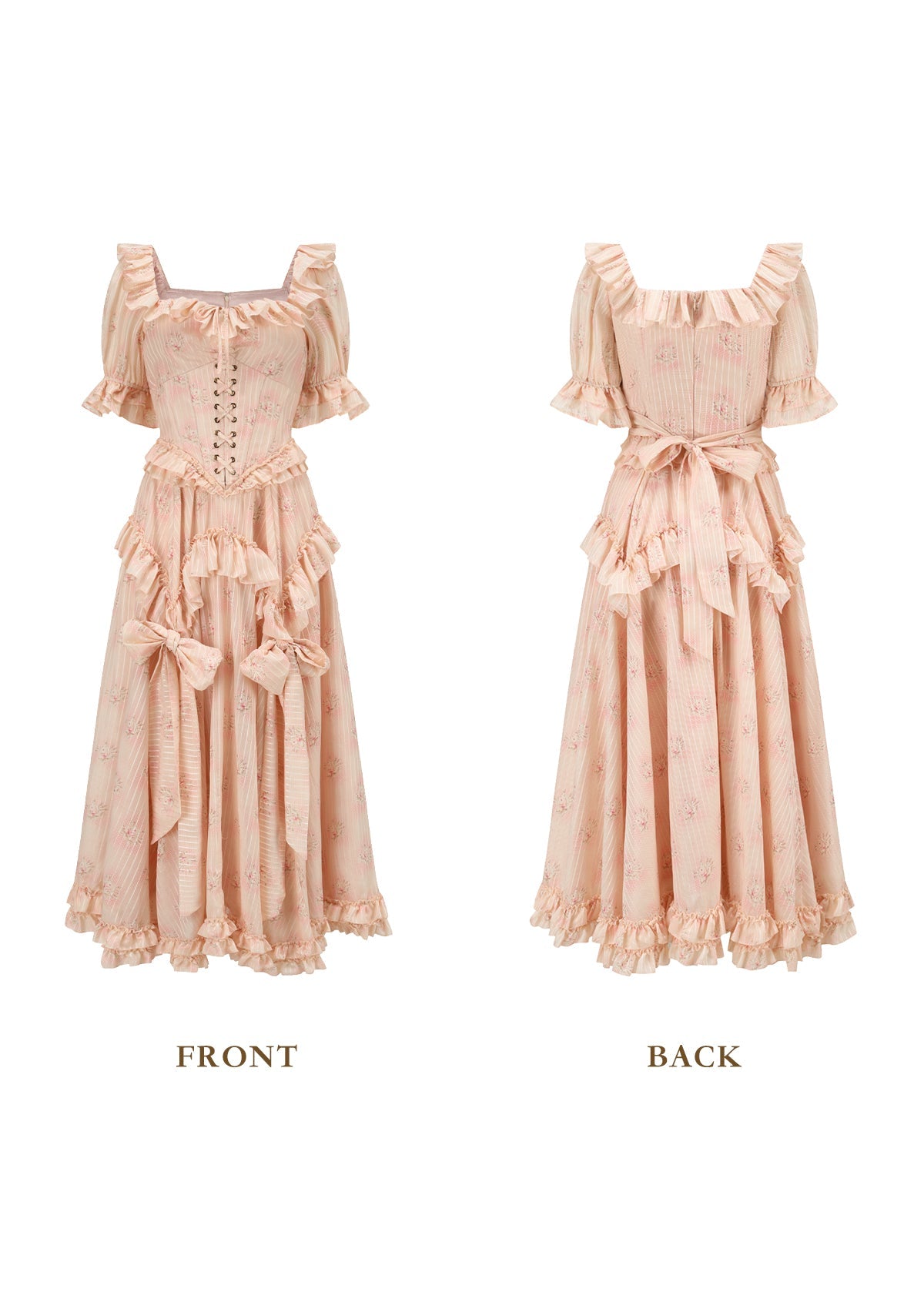 Peach Peri Girl Corset Dress