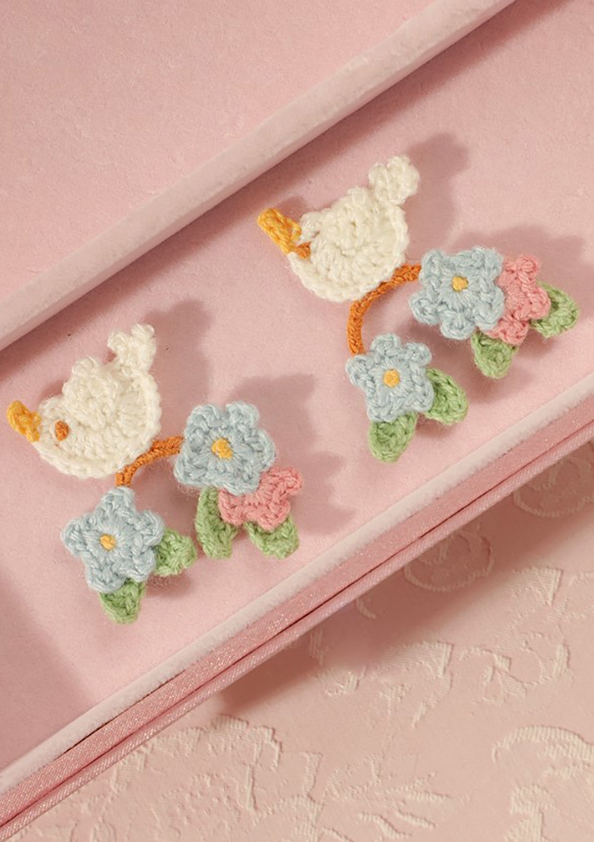 Bird & Flower Ear Clip&Stud