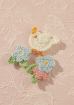 Bird & Flower Ear Clip&Stud