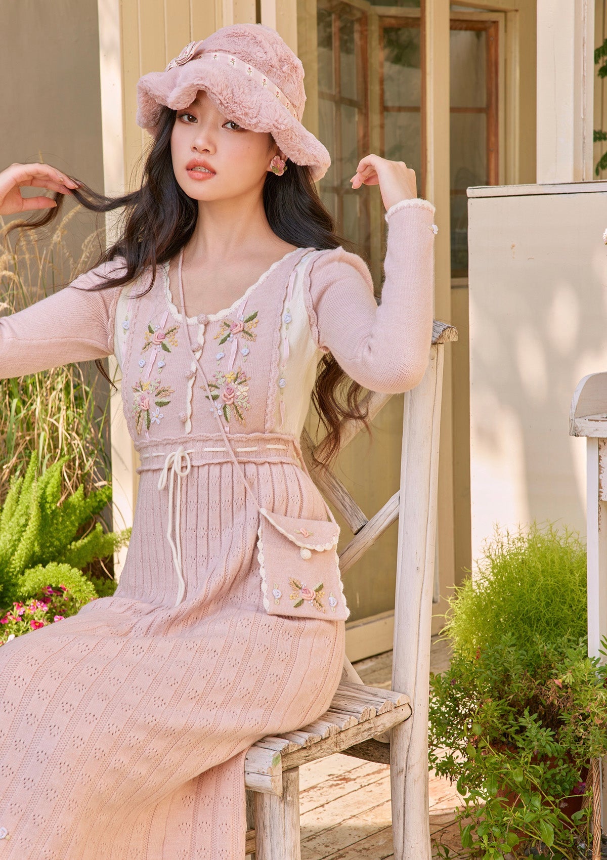 Pink Parterre Knit Dress