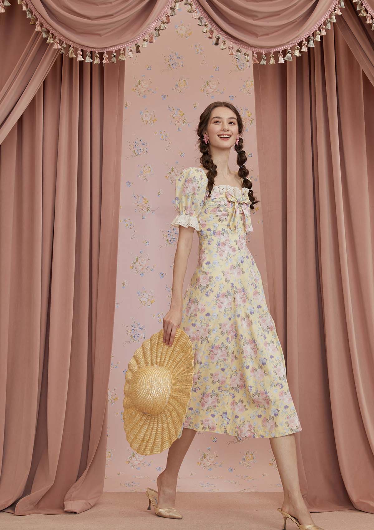 Lemon Rose Corset Dress