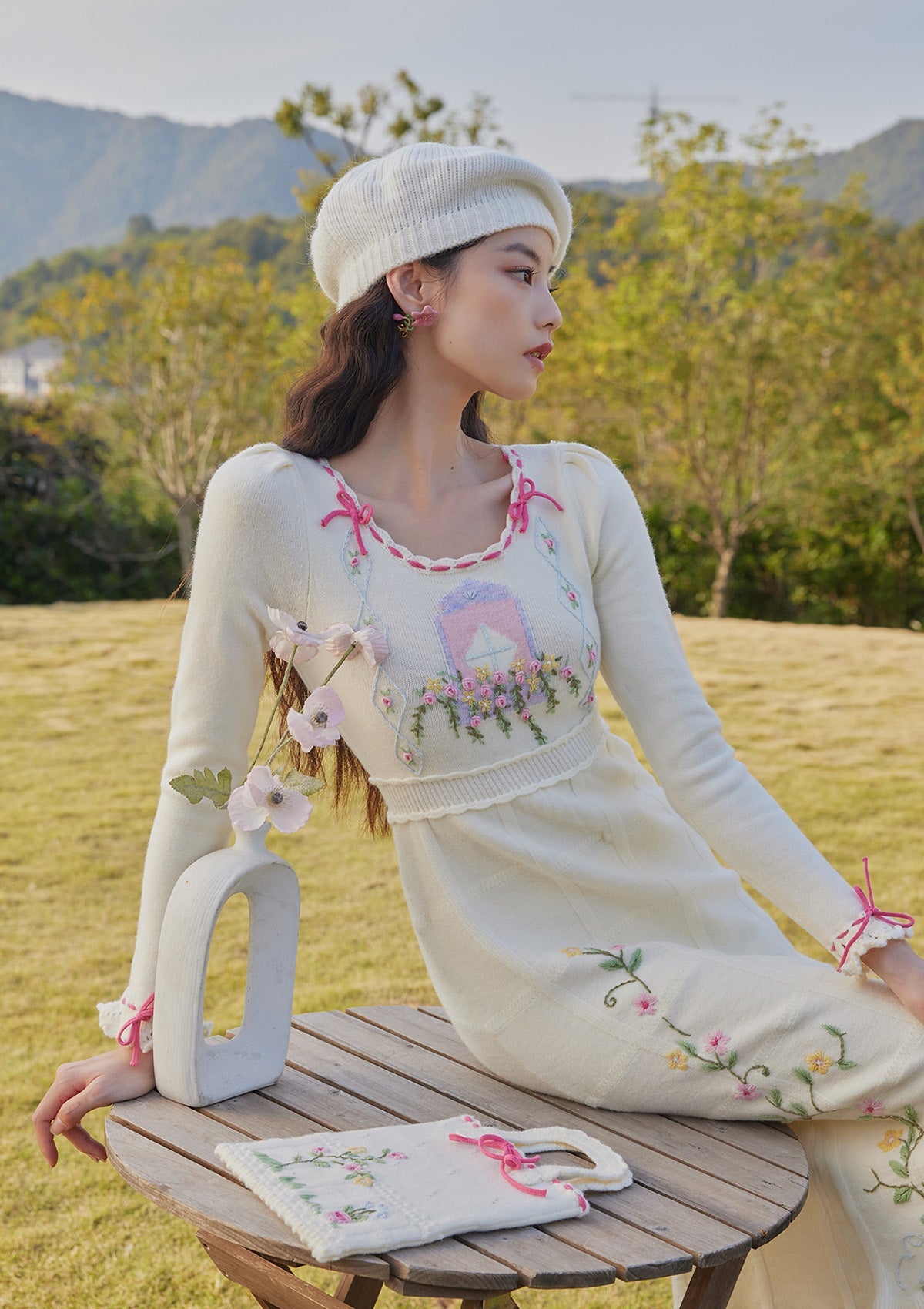 Miss Vine Embroidered Knitted Dress