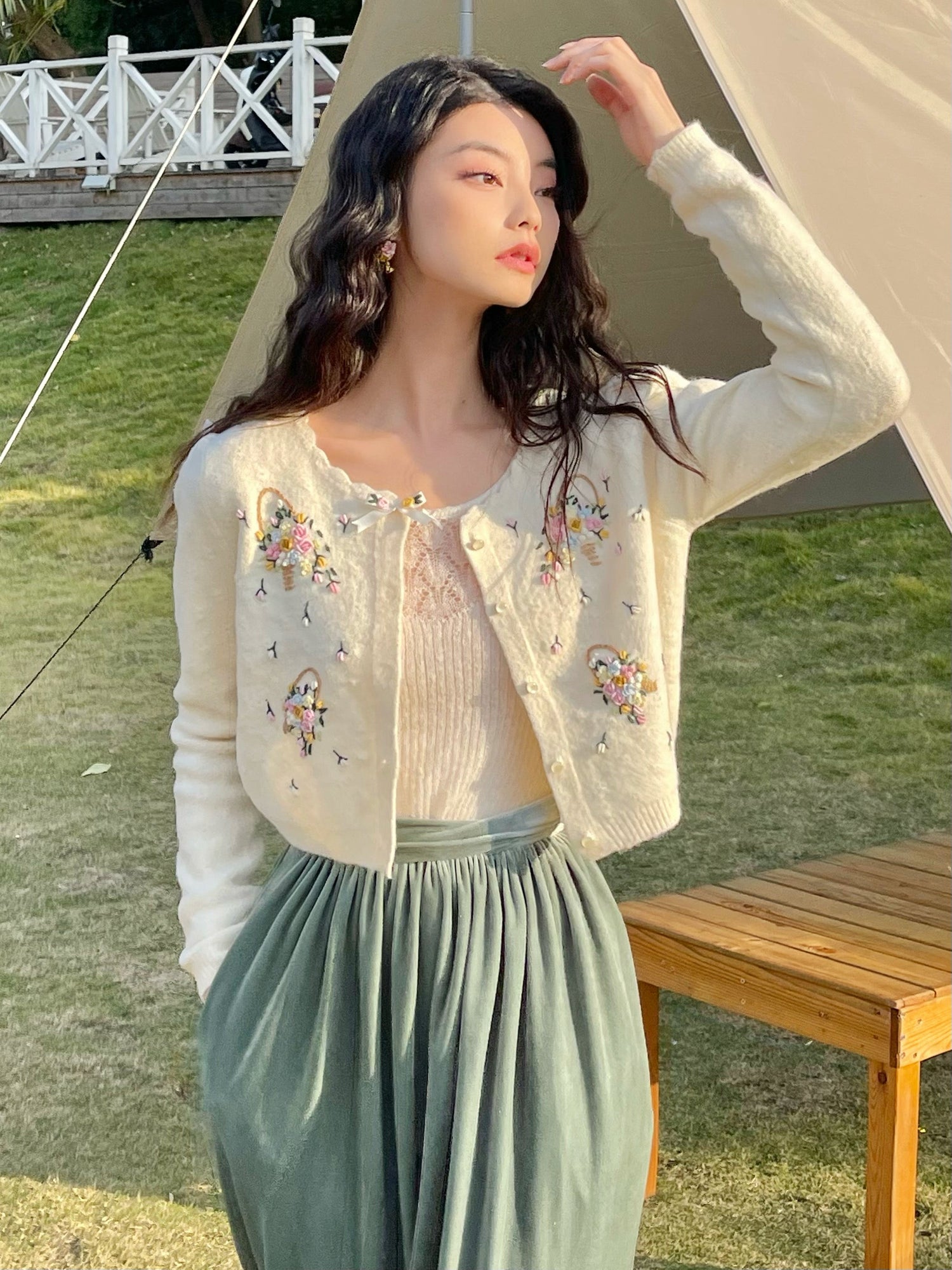 Miss Basket Wool Knit Cardigan