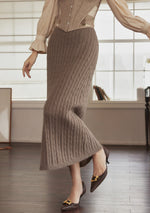 Hot Mocha Knitted Skirt