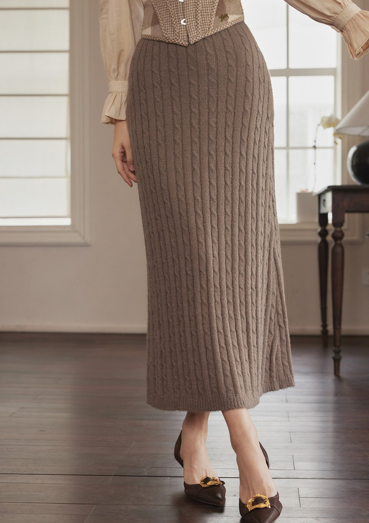 Hot Mocha Knitted Skirt