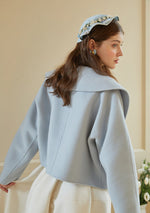 Butterfly Pea Flower Double Face Wool Coat - LaceMade