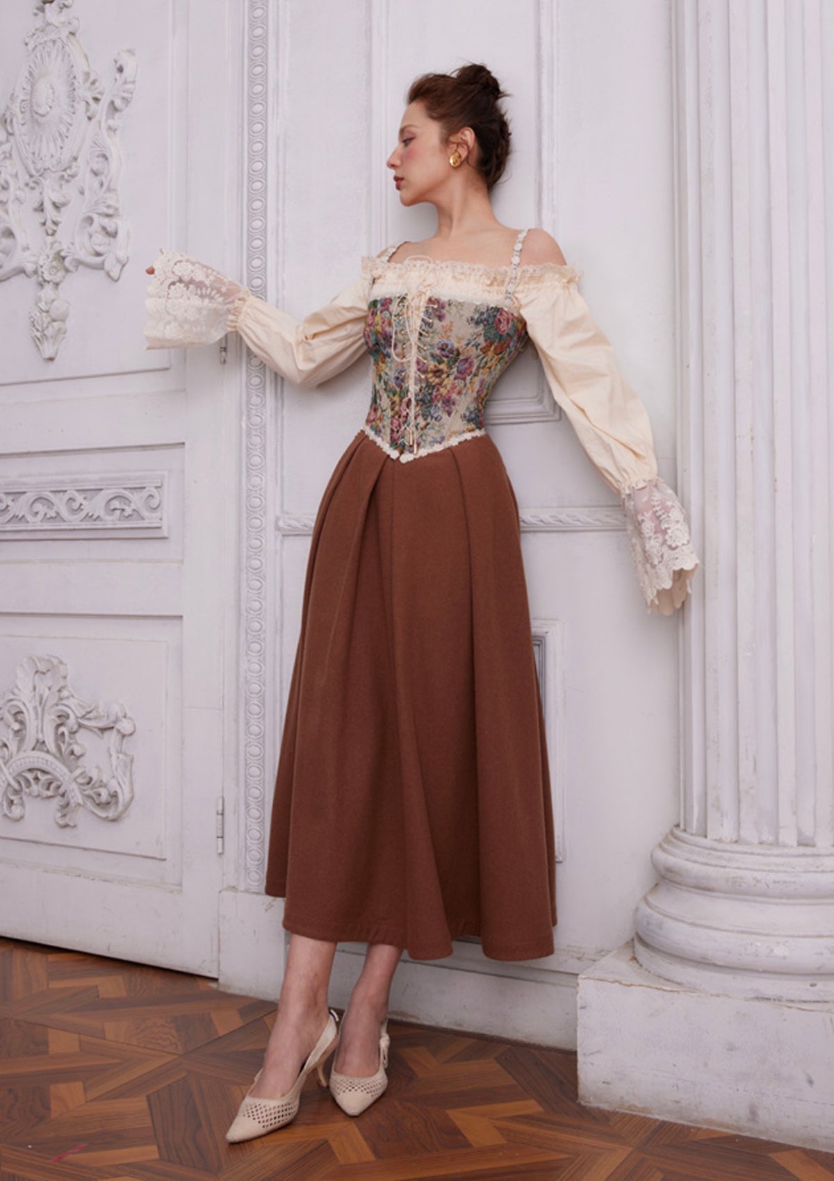 Choco Wool Vintage Skirt - LaceMade