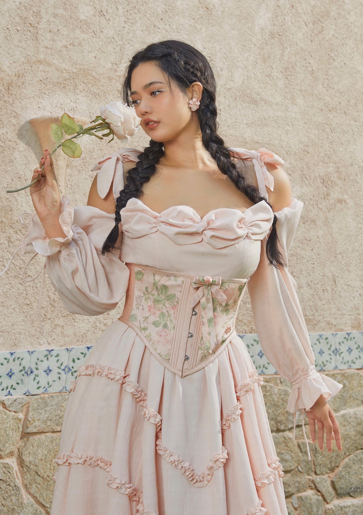 Curve & Plus Paeonia Cotton Candy Corset (underbust) - LaceMade