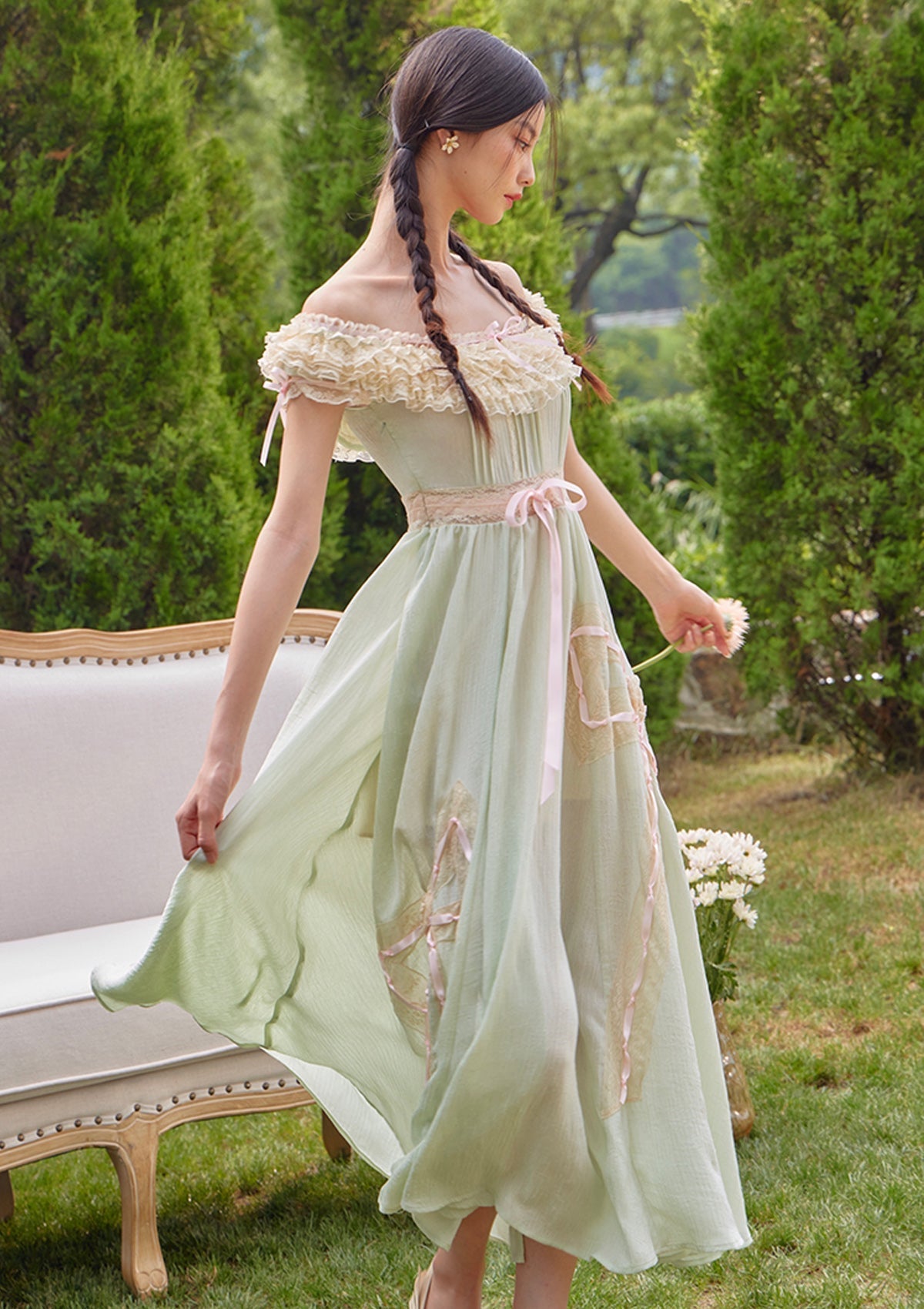 Green Kite Dress - LaceMade