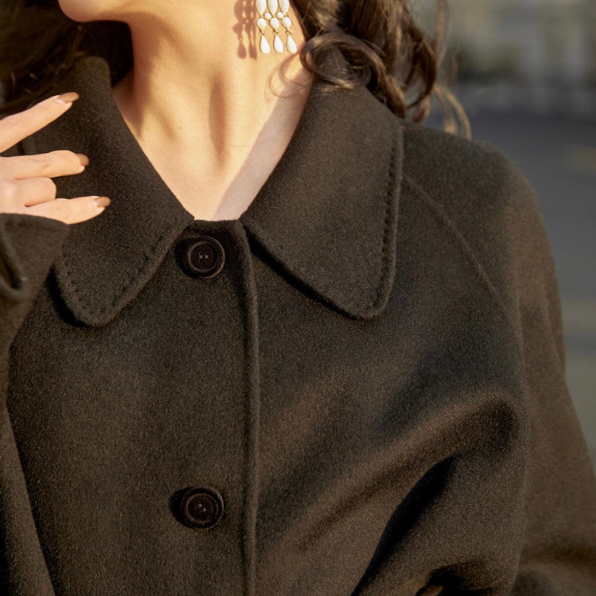 Double- faced wool overcoat