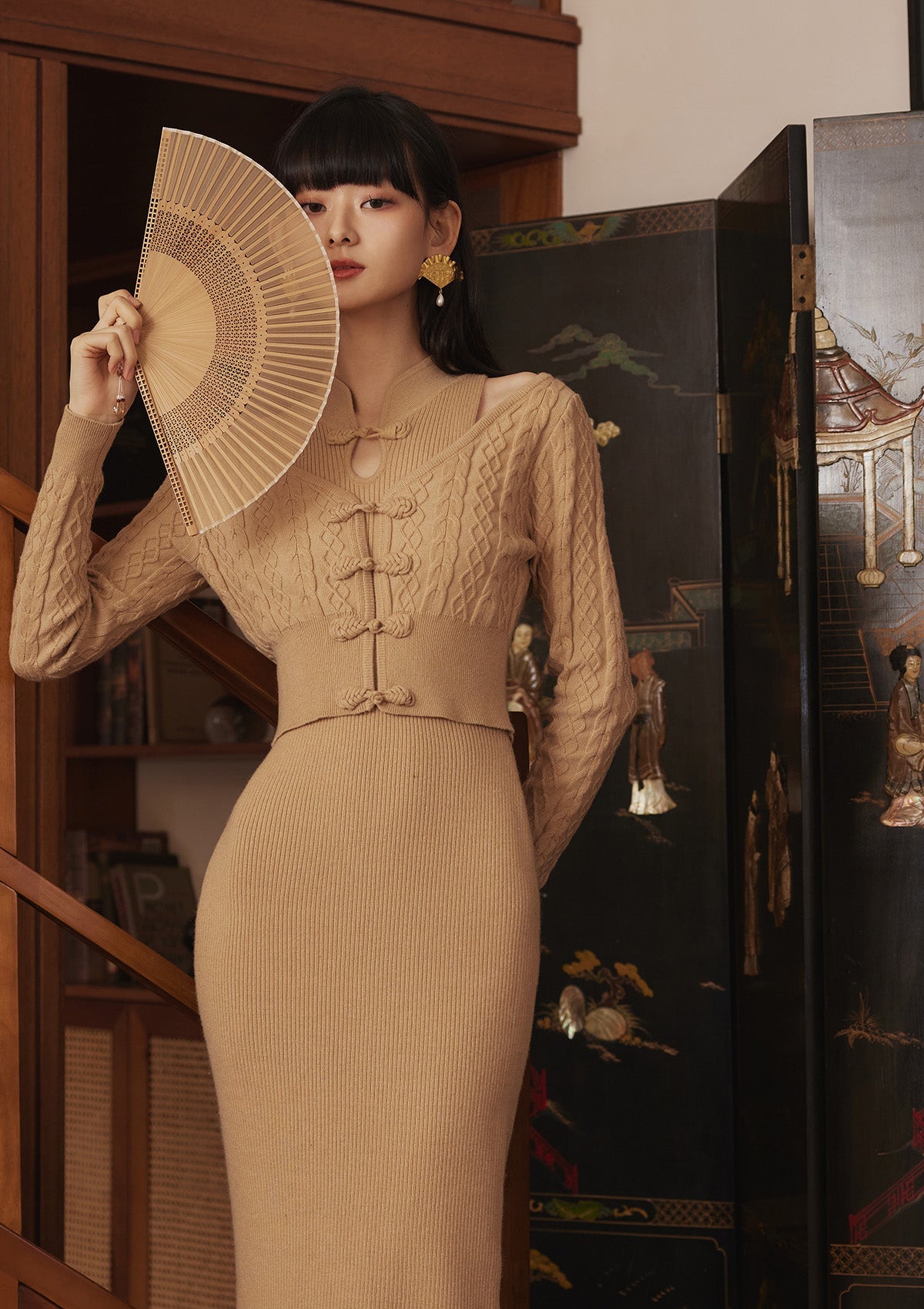 Oriental Cheongsam Knitted Cardigan