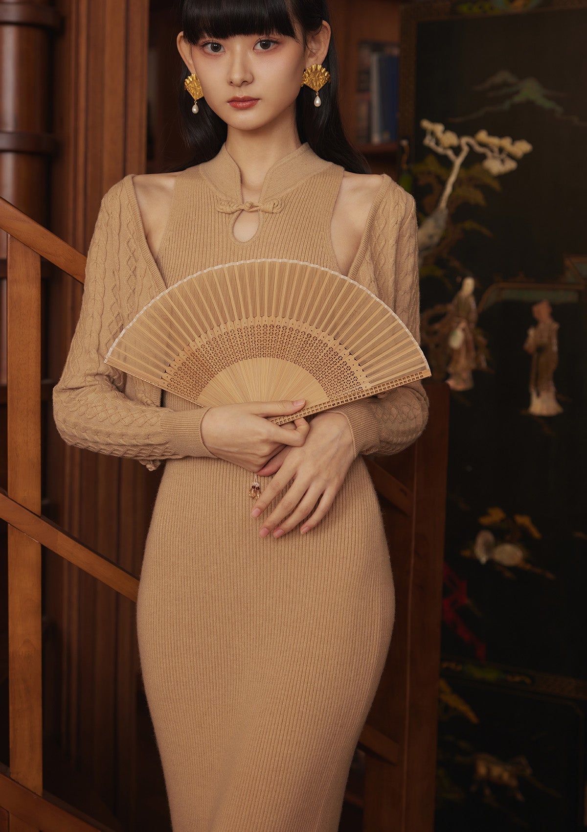 Oriental Cheongsam Knitted Cardigan