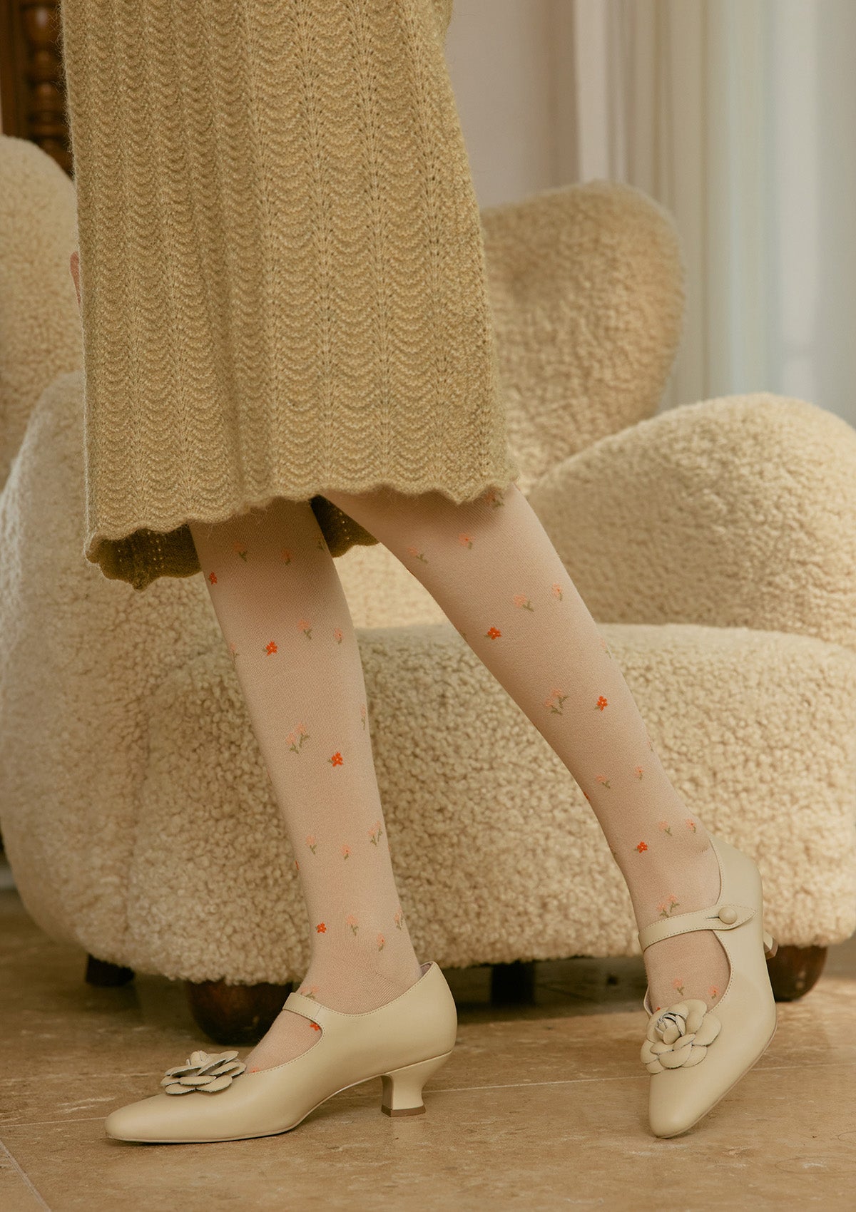 Persimmon & Pear Knitted Pantyhose