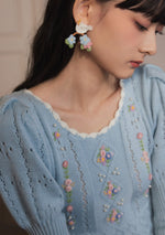 Bird & Flower Ear Clip&Stud