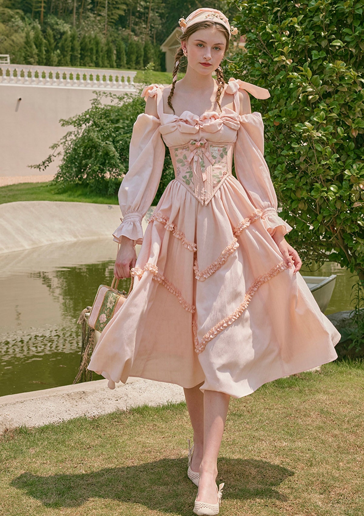 Paeonia Cotton Candy Corset (underbust) - LaceMade