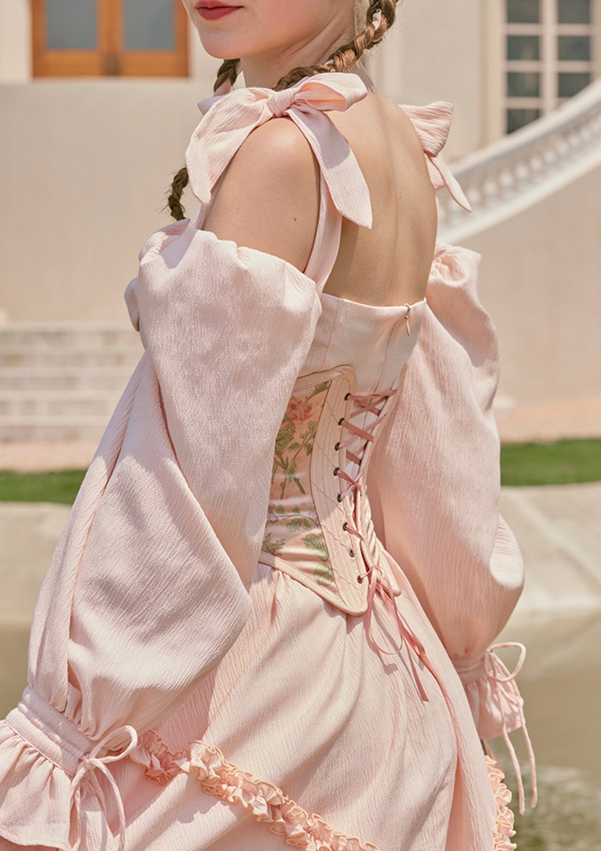 Paeonia Cotton Candy Corset (underbust) - LaceMade