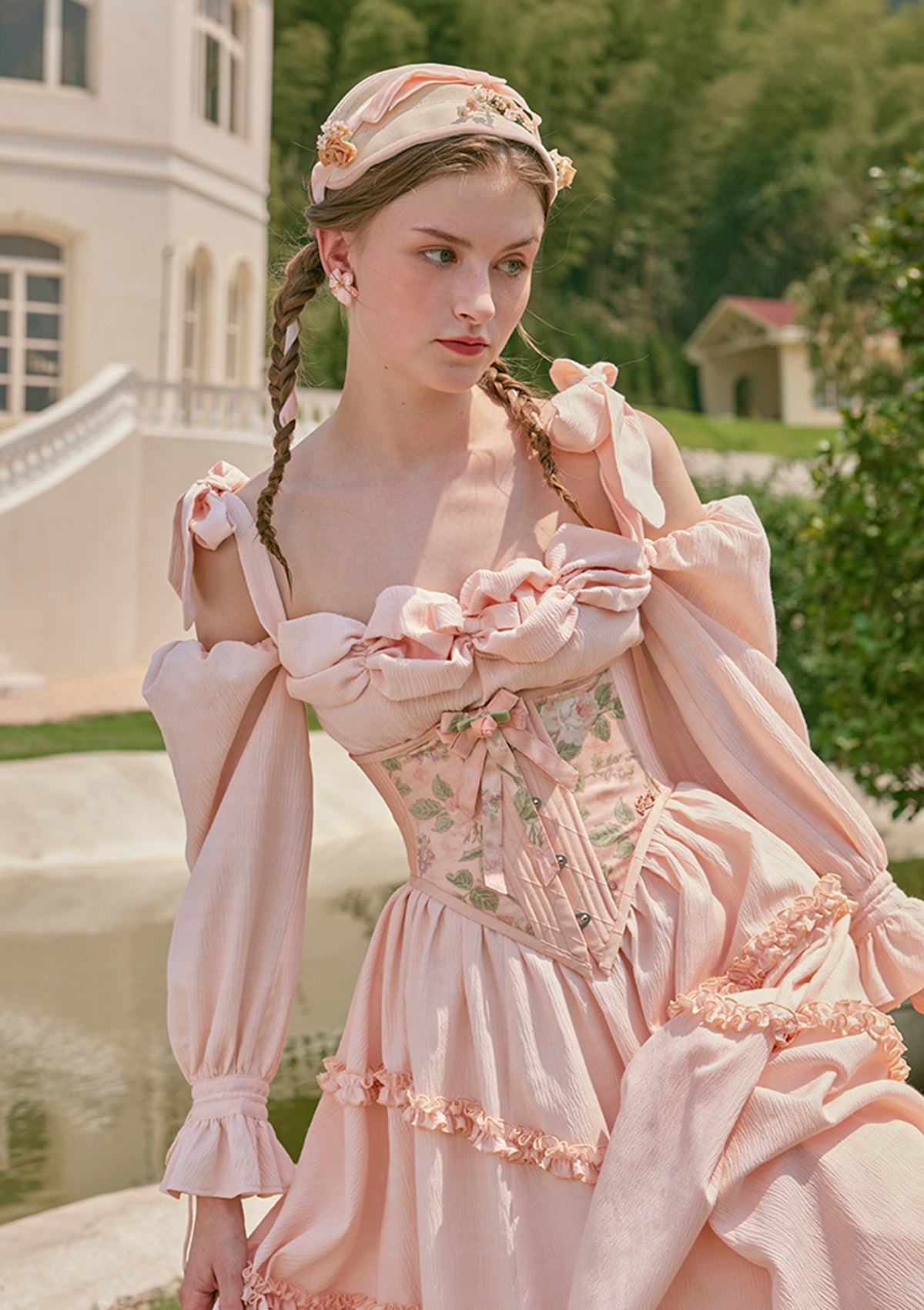 Paeonia Cotton Candy Corset (underbust) - LaceMade