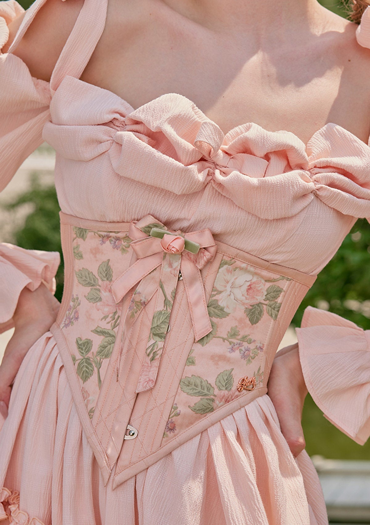 Paeonia Cotton Candy Corset (underbust) - LaceMade