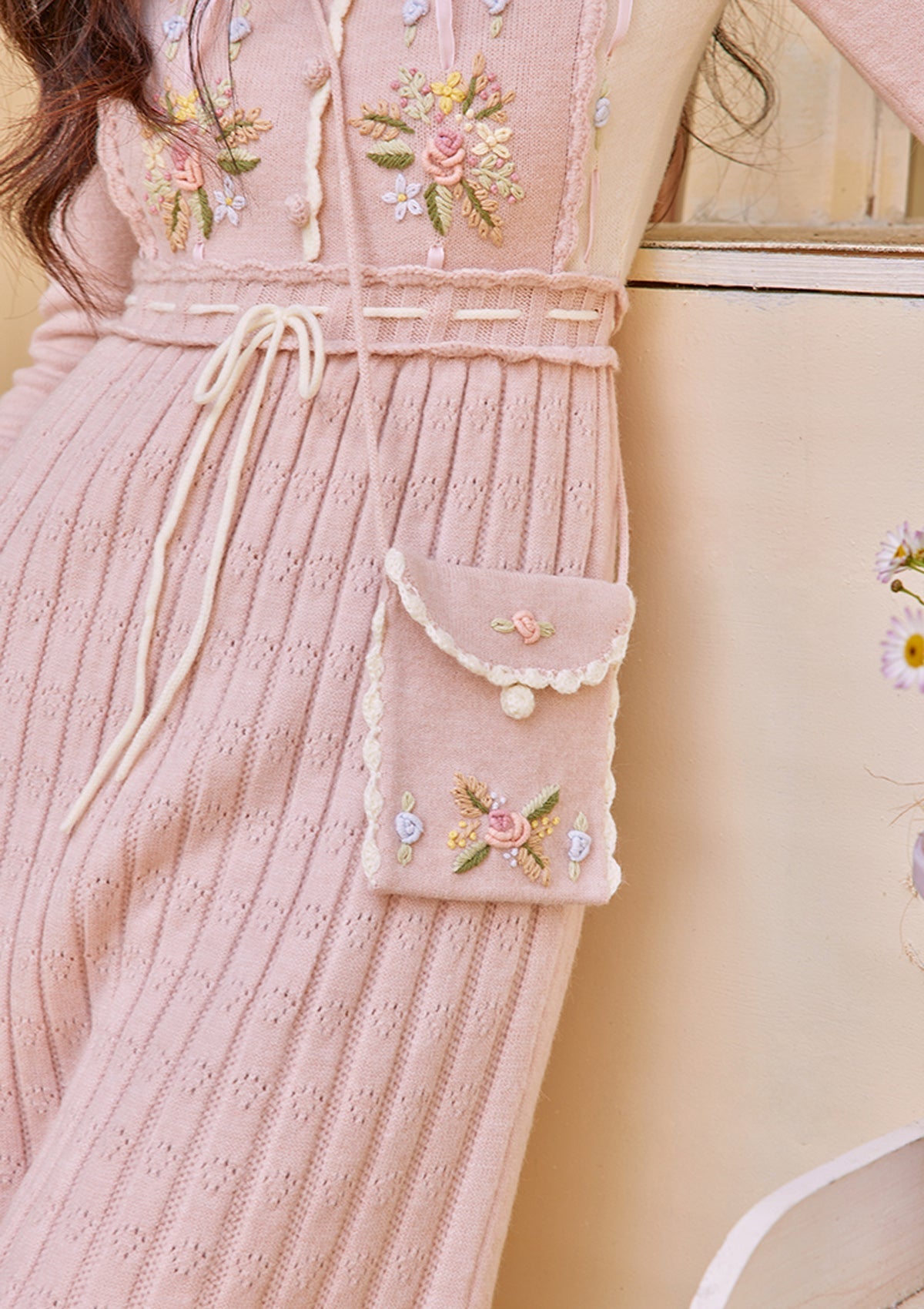 Pink Parterre Knit Dress - LaceMade