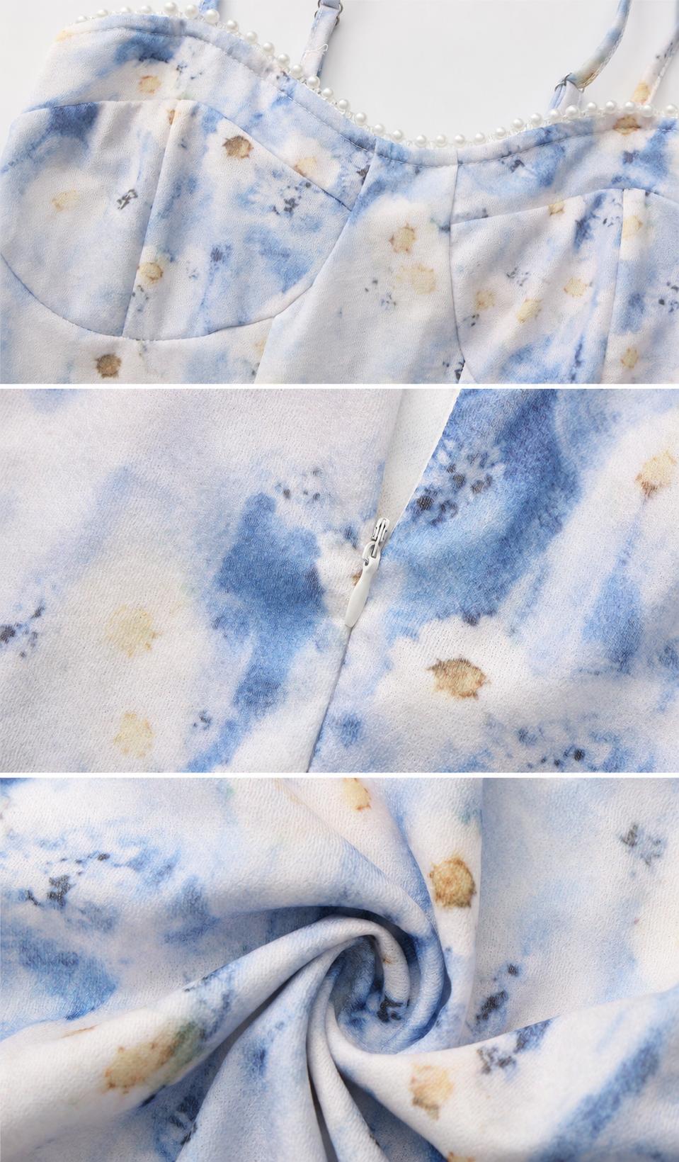Close-up fabric texture and floral print detail of the Summer at Bellagio Corset Dress
