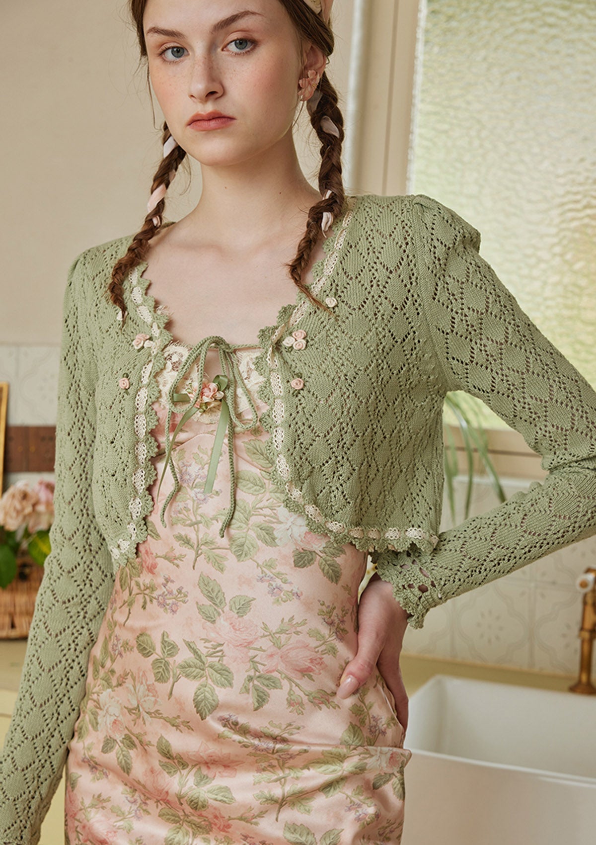 Vanilla Paeonia Cardigan - LaceMade