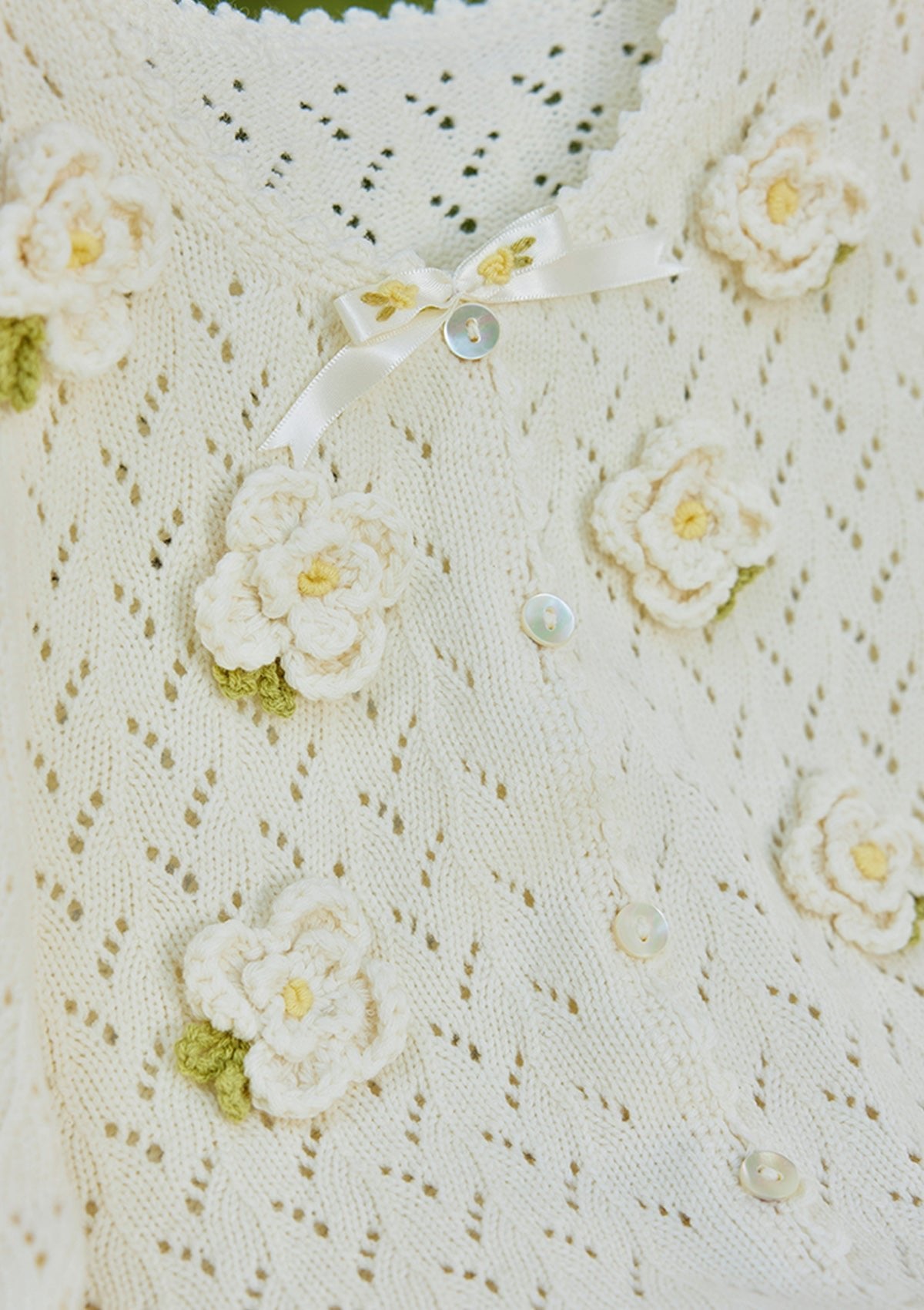 White Camellia Cardigan - LaceMade